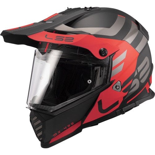 LS2 MX436 PIONEER EVO Adventurer Matt Black Red Helmet