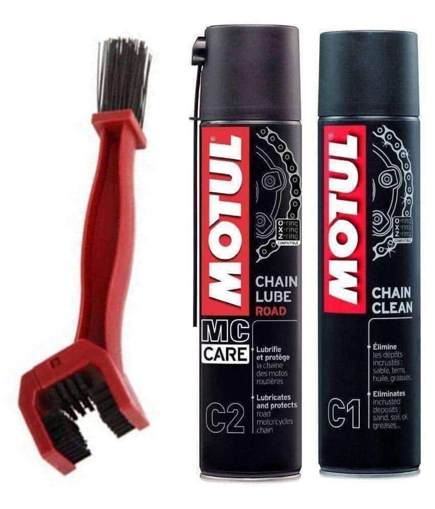  MOTUL 109767 Motorcycle Chain Clean Lube Kit C1 C2 Complete MC  Care System Road Street : Automotive