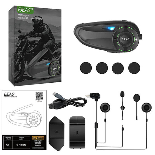 EJEAS Q8 MOTORCYCLE MESH INTERCOM