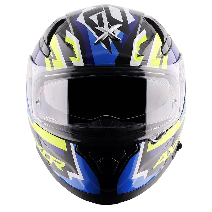 Axor Helmets Axor Apex Streak Gloss Black Blue Neon Helmet