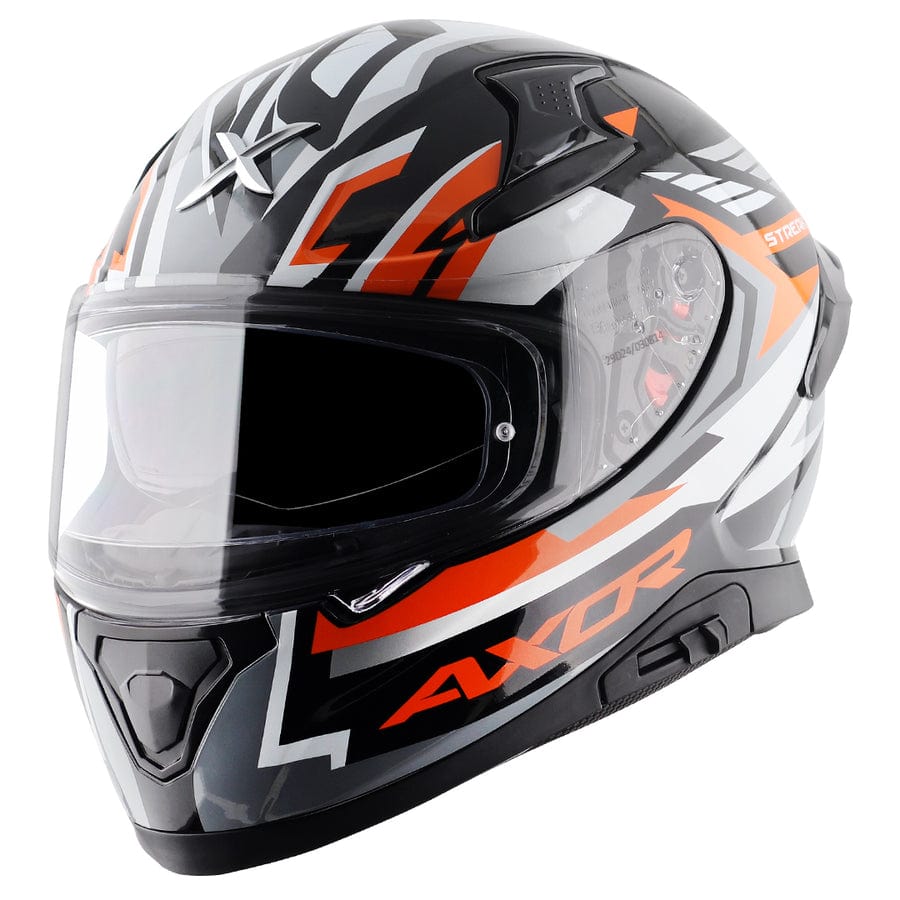 Axor Helmets Axor Apex Streak Gloss Black Orange Helmet