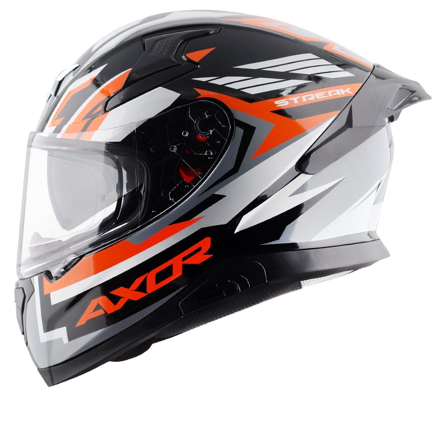 Axor Helmets Axor Apex Streak Gloss Black Orange Helmet