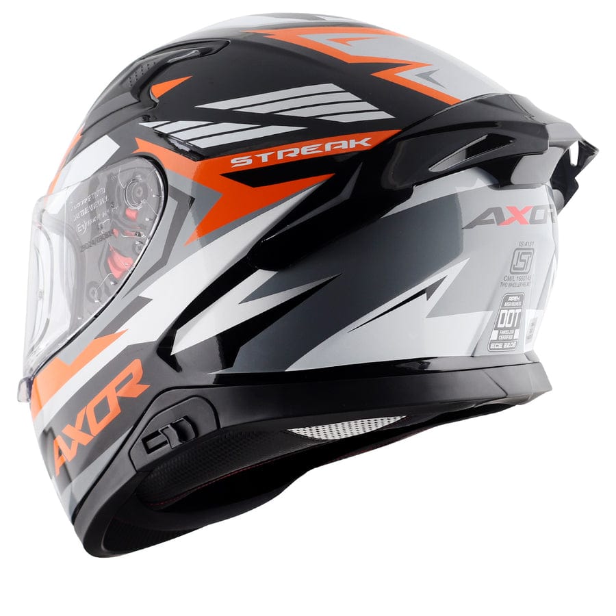 Axor Helmets Axor Apex Streak Gloss Black Orange Helmet