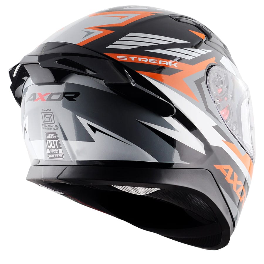 Axor Helmets Axor Apex Streak Gloss Black Orange Helmet