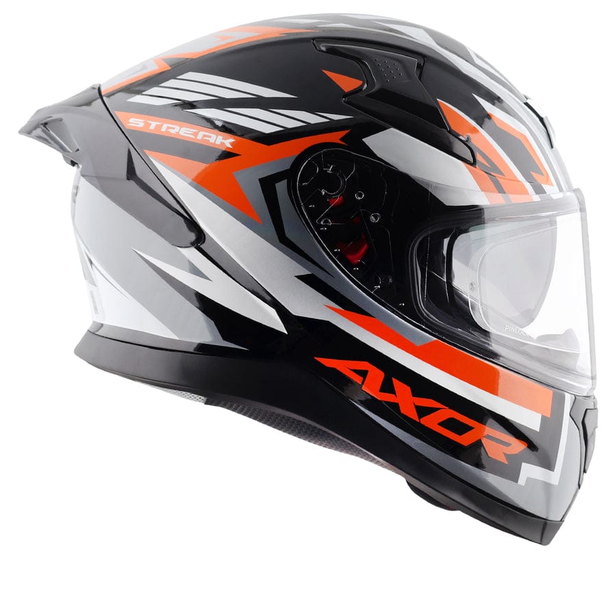 Axor Helmets Axor Apex Streak Gloss Black Orange Helmet