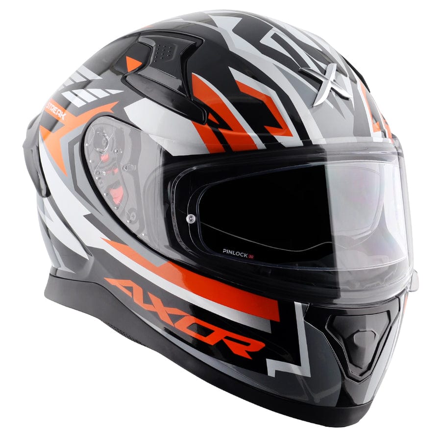 Axor Helmets Axor Apex Streak Gloss Black Orange Helmet