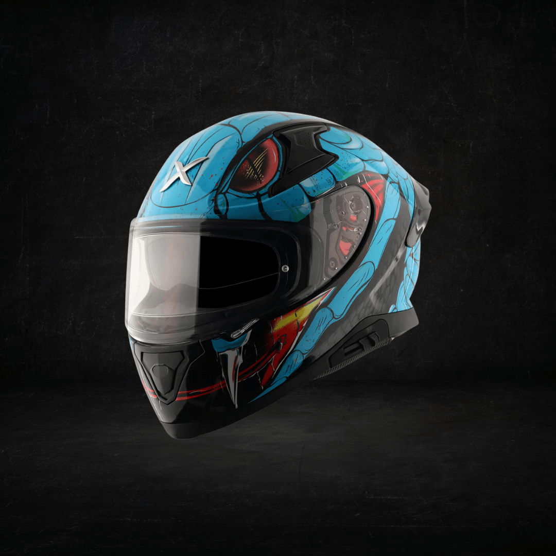 Axor Helmets Axor Apex Venomous Gloss Black Neon Blue Helmet