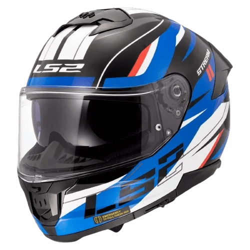 Destination Moto LS2 FF320 STREAM II BOLT GLOSS BLACK RED BLUE HELMET