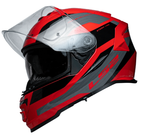 Destination Moto LS2 FF800 Storm II Rocker Gloss Black Grey Red Helmet