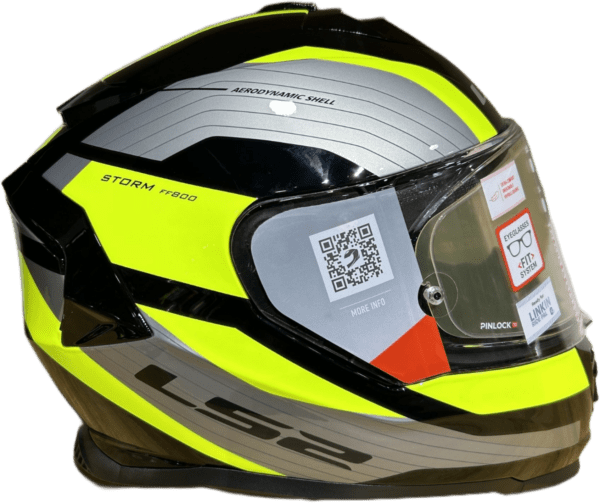 Destination Moto LS2 FF800 Storm II Rocker Silver Hi Viz Yellow Gloss Helmet