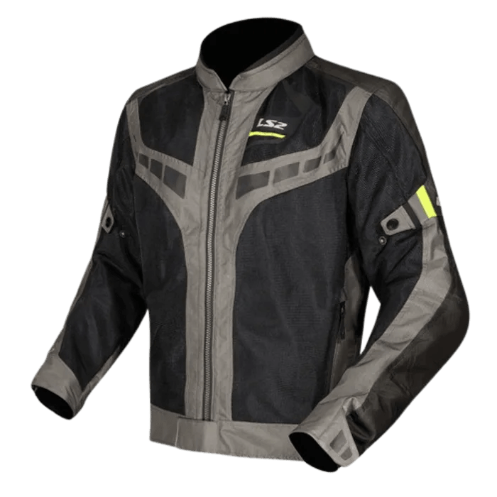 Destination Moto LS2 GARDA AIR MAN RIDING JACKET BLACK HIVIZ GREEN