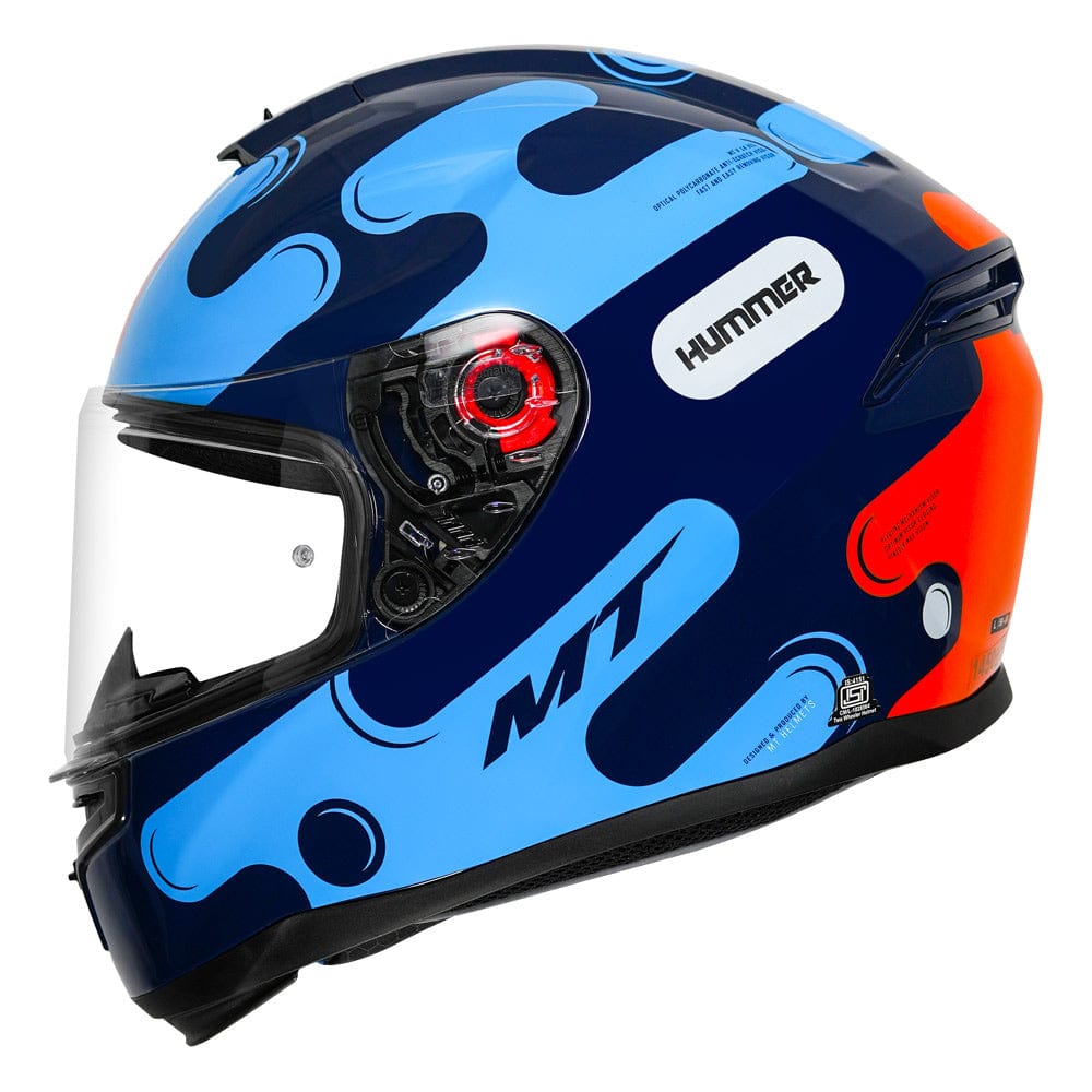 Destination Moto MT HUMMER LIQUER GLOSS BLUE ORANGE HELMET