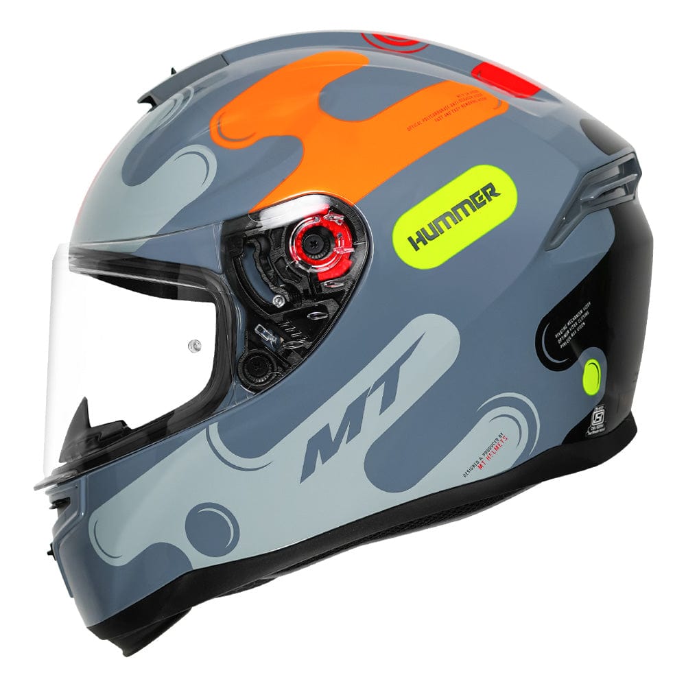 Destination Moto MT HUMMER LIQUER GLOSS GREY ORANGE HELMET