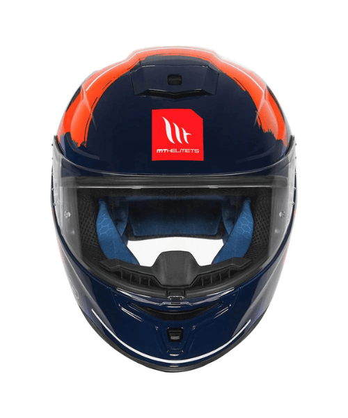 Destination Moto MT HUMMER MONTI GLOSS ORANGE BLUE HELMET