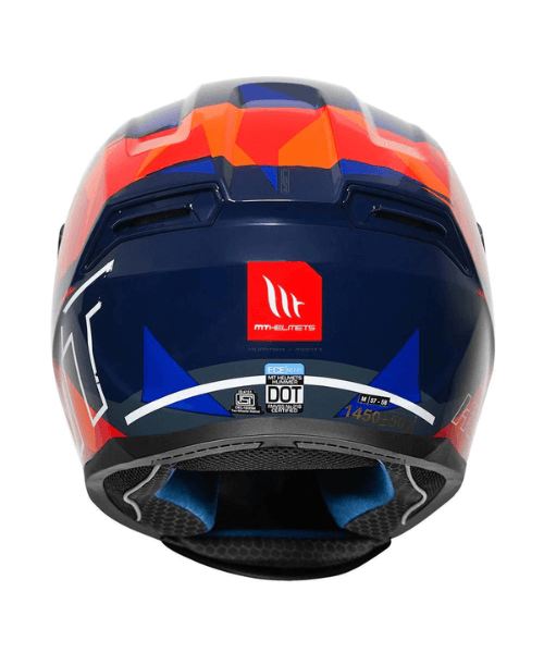 Destination Moto MT HUMMER MONTI GLOSS ORANGE BLUE HELMET