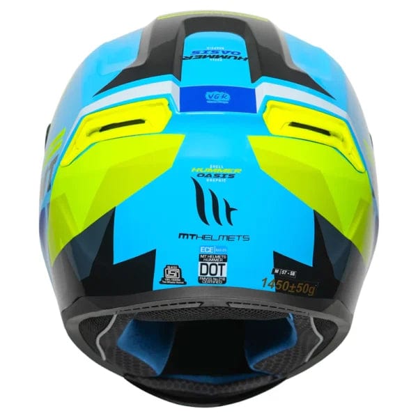 Destination Moto MT HUMMER OASIS GLOSS BLUE NEON HELMET