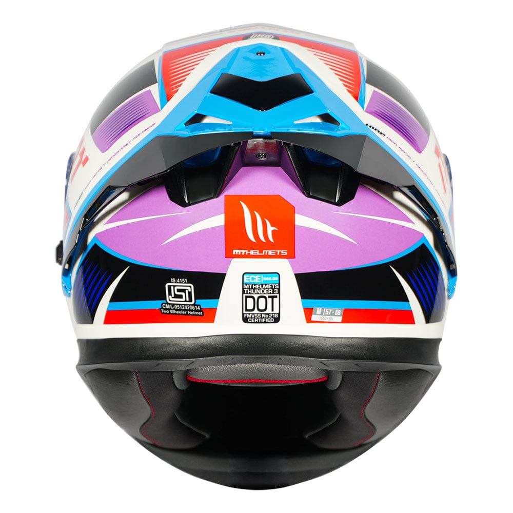 Destination Moto MT THUNDER 3 SV PRO SYNTHEX GLOSS WHITE BLUE RED HELMET