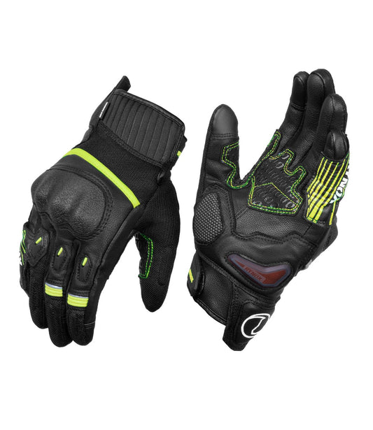 Destination Moto Rynox Tornado Pro 4 Gloves Black Hi-Viz Green