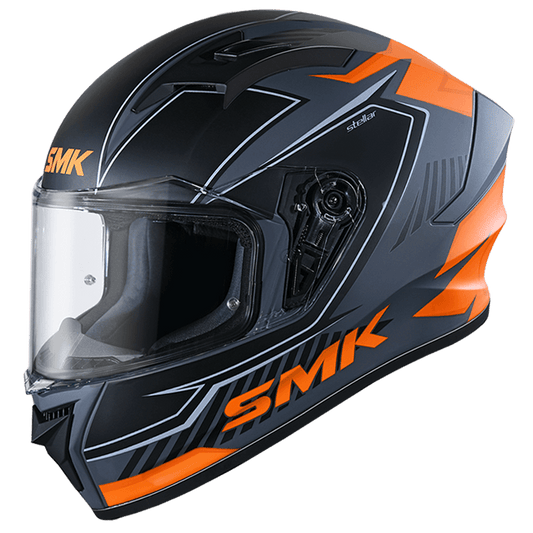 Destination Moto SMK Stellar Sports Adox Gloss  Black Orange GL672 Helmet