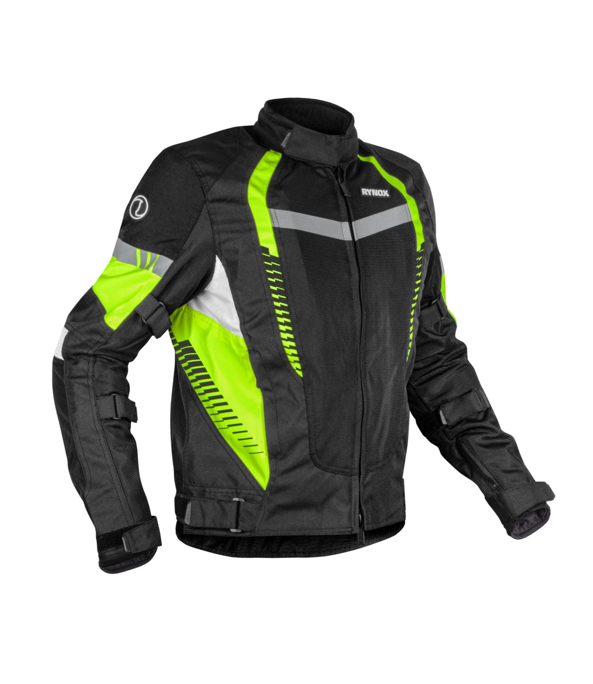 Destination Moto TORNADO PRO 4 JACKET - CE CERTIFIED CLASS A BLACK HI VIZ GREEN