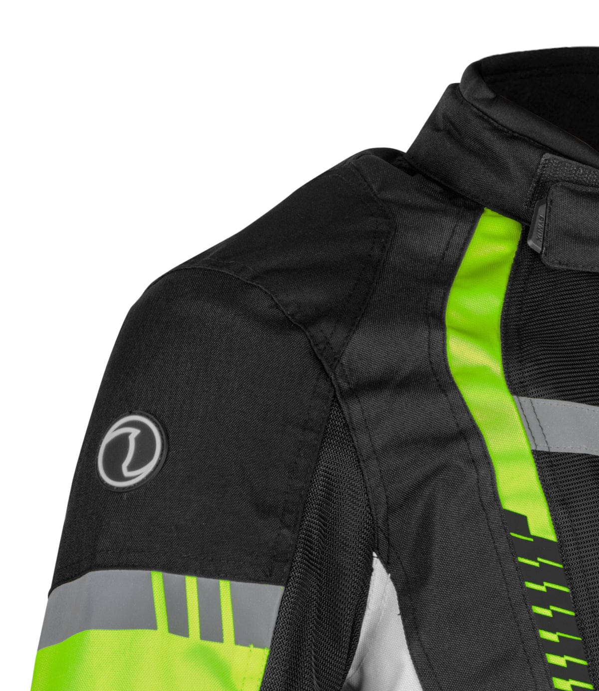 Destination Moto TORNADO PRO 4 JACKET - CE CERTIFIED CLASS A BLACK HI VIZ GREEN