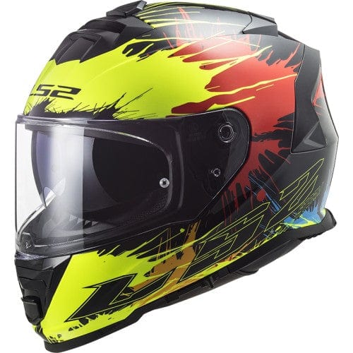 Destination Moto LS2 FF800 Storm Drop Gloss Black Yellow Red Helmet