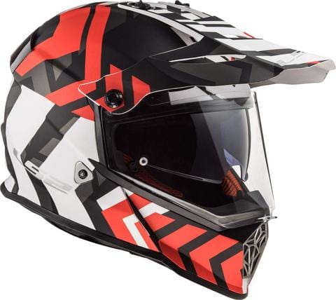 LS2 Offroad Helmet MX436 Xtreme Matt Black Red Destination Moto